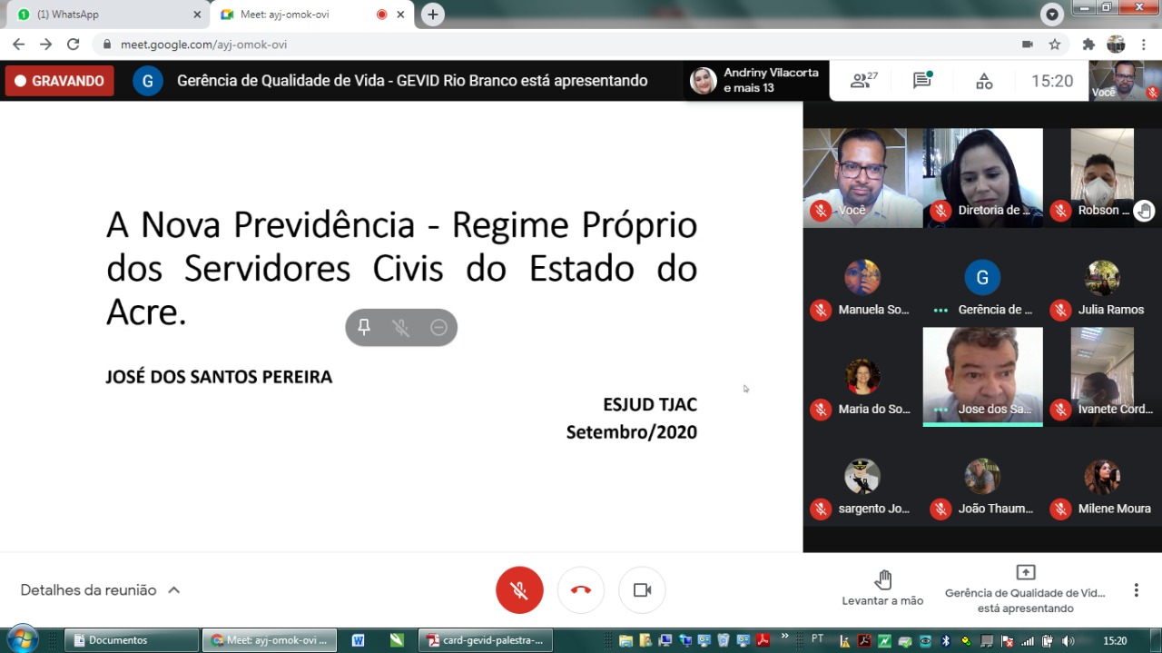 Imagem da tela de videoconferência